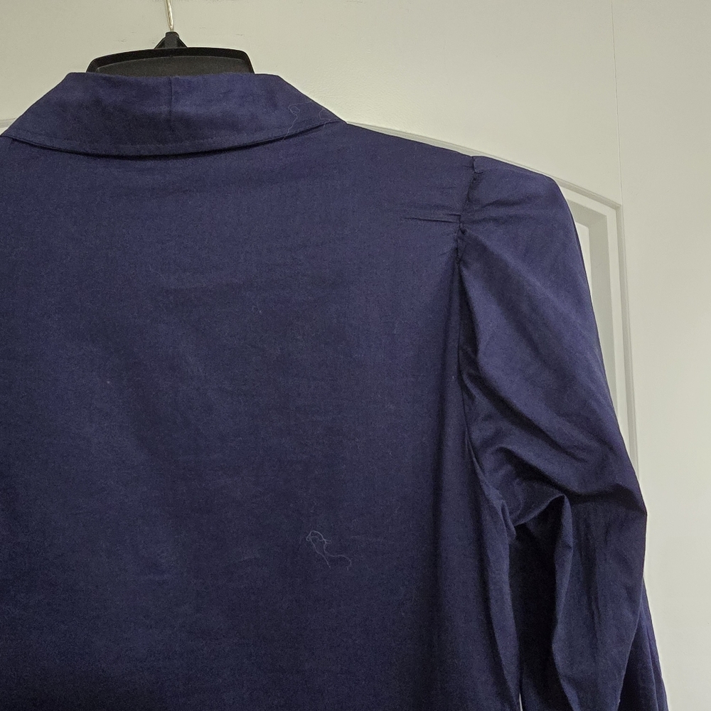 WALTER BAKER Tara Belted Cotton-poplin Mini Shirt Dress IN Navy - Picture 6 of 7